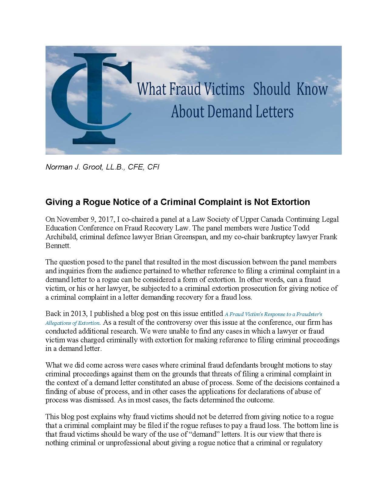 What Fraud Victims Should Know About Demand Letters